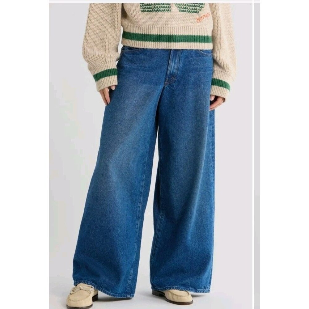 NWT MOTHER JEANS Snacks RIGATONI SNEAK Baggy Wide Leg Designer Denim
